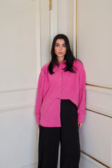 Fuchsia corduroy shirt