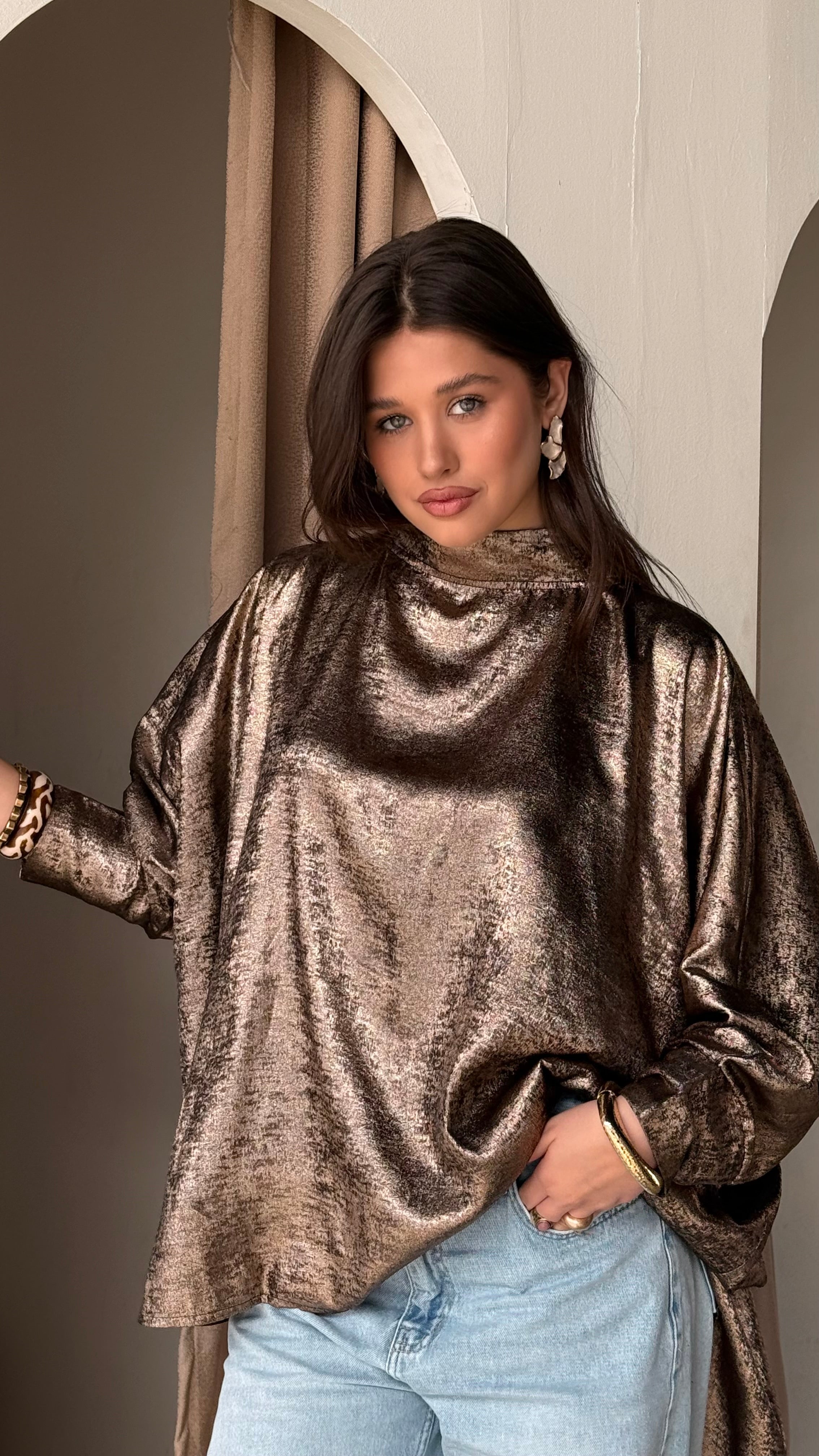 Gold shimmery poncho