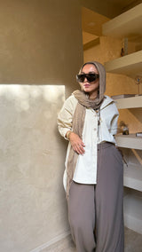 Crème corduroy  velvet shirt