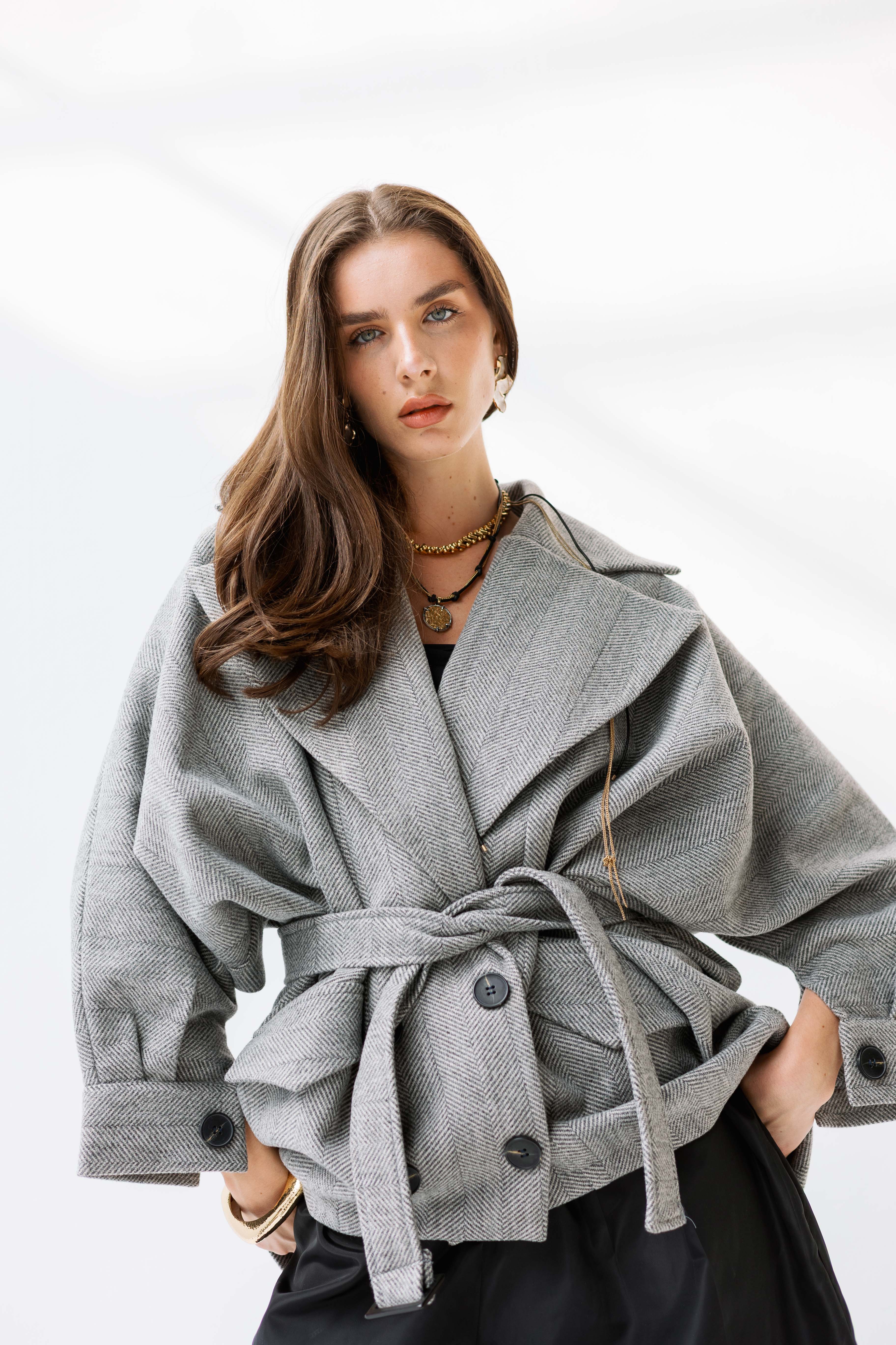 Tweed high low jacket ( preorder restocking within two weeks)