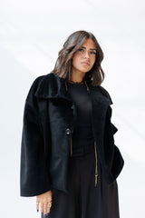 Black high neck jacket