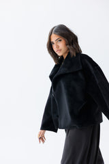 Black high neck jacket