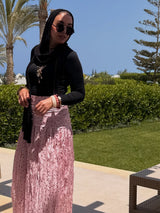 Pink crushed polka dot skirt