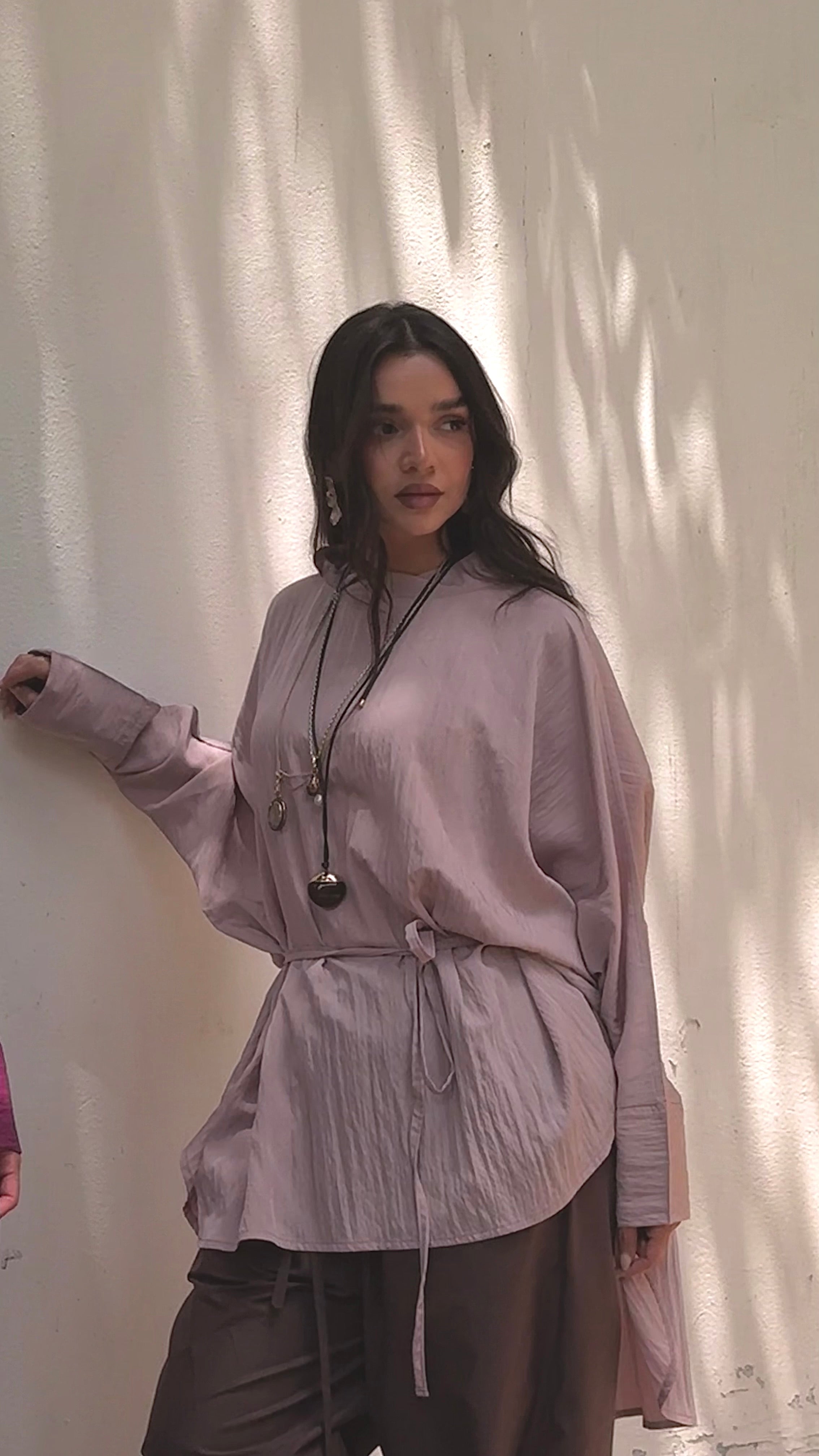 Arwa poncho - Blush pink (100% cotton)