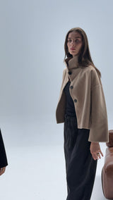 Beige high neck jacket