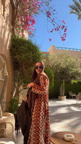 Brown knit kimono