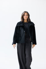 Black high neck jacket