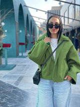 Oversized green  wool jacket