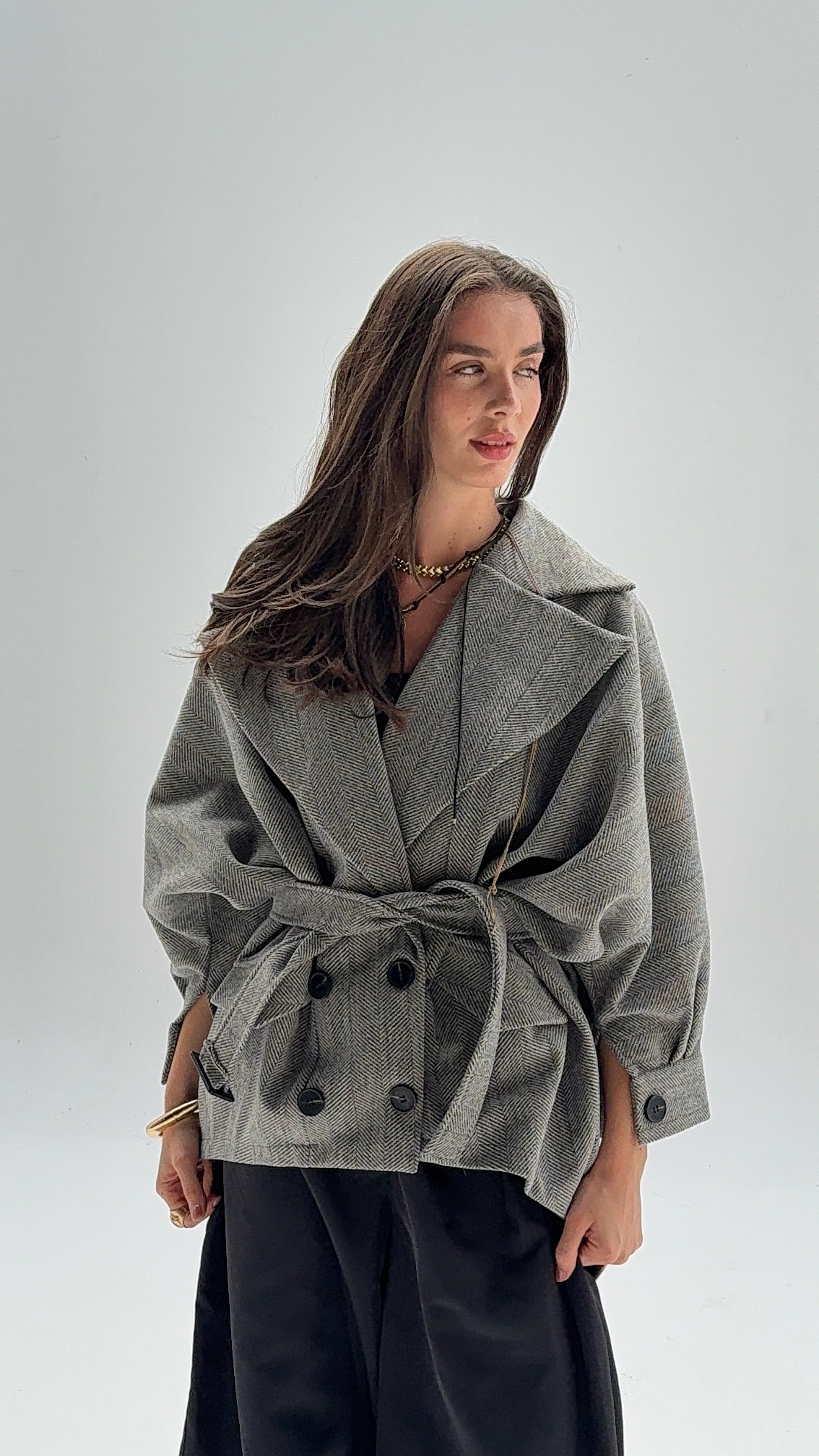 Tweed high low jacket