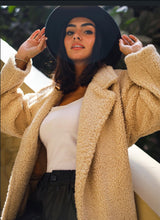 Off white teddy fur coat