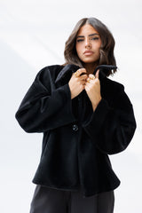 Black high neck jacket