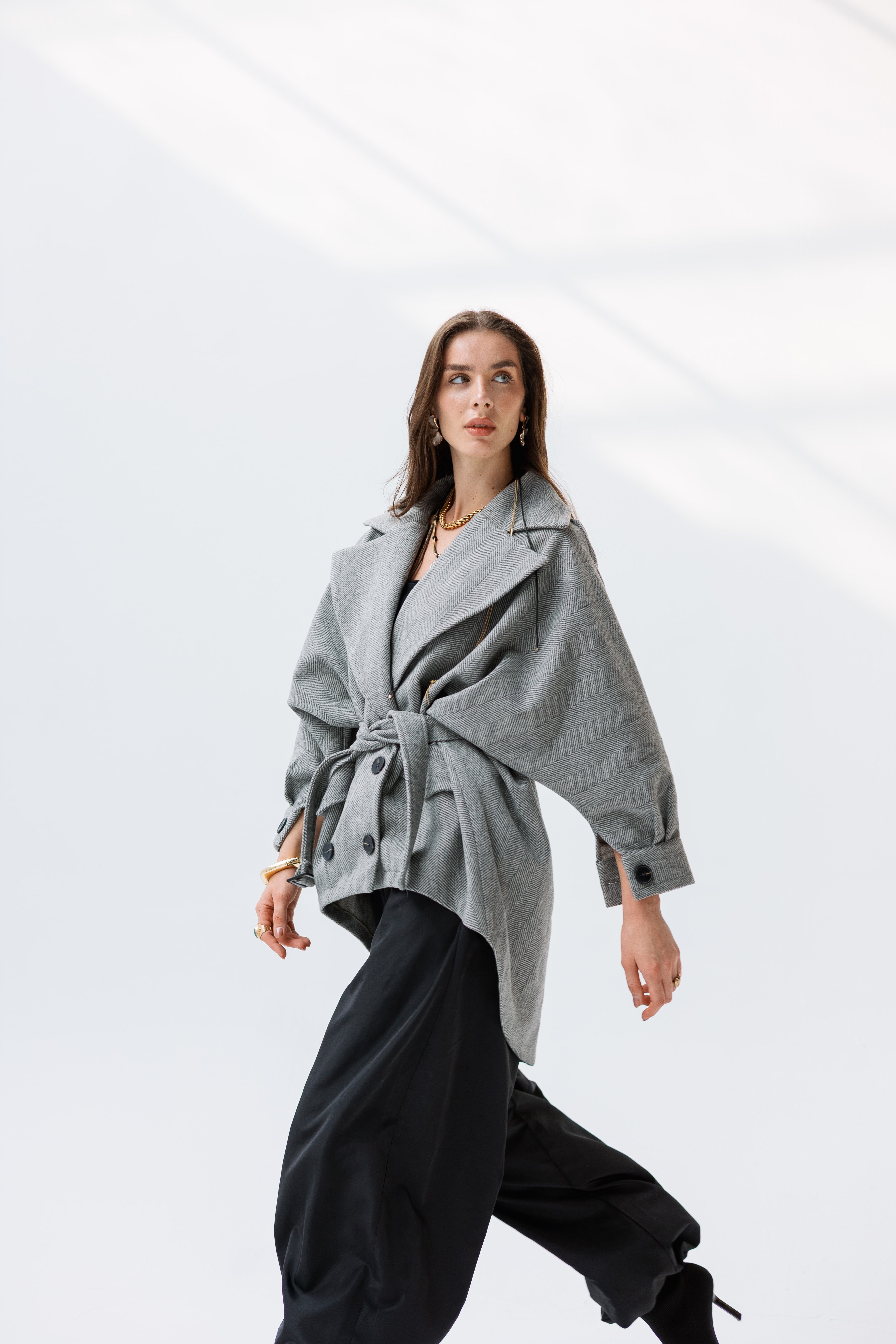 Tweed high low jacket ( preorder restocking within two weeks)