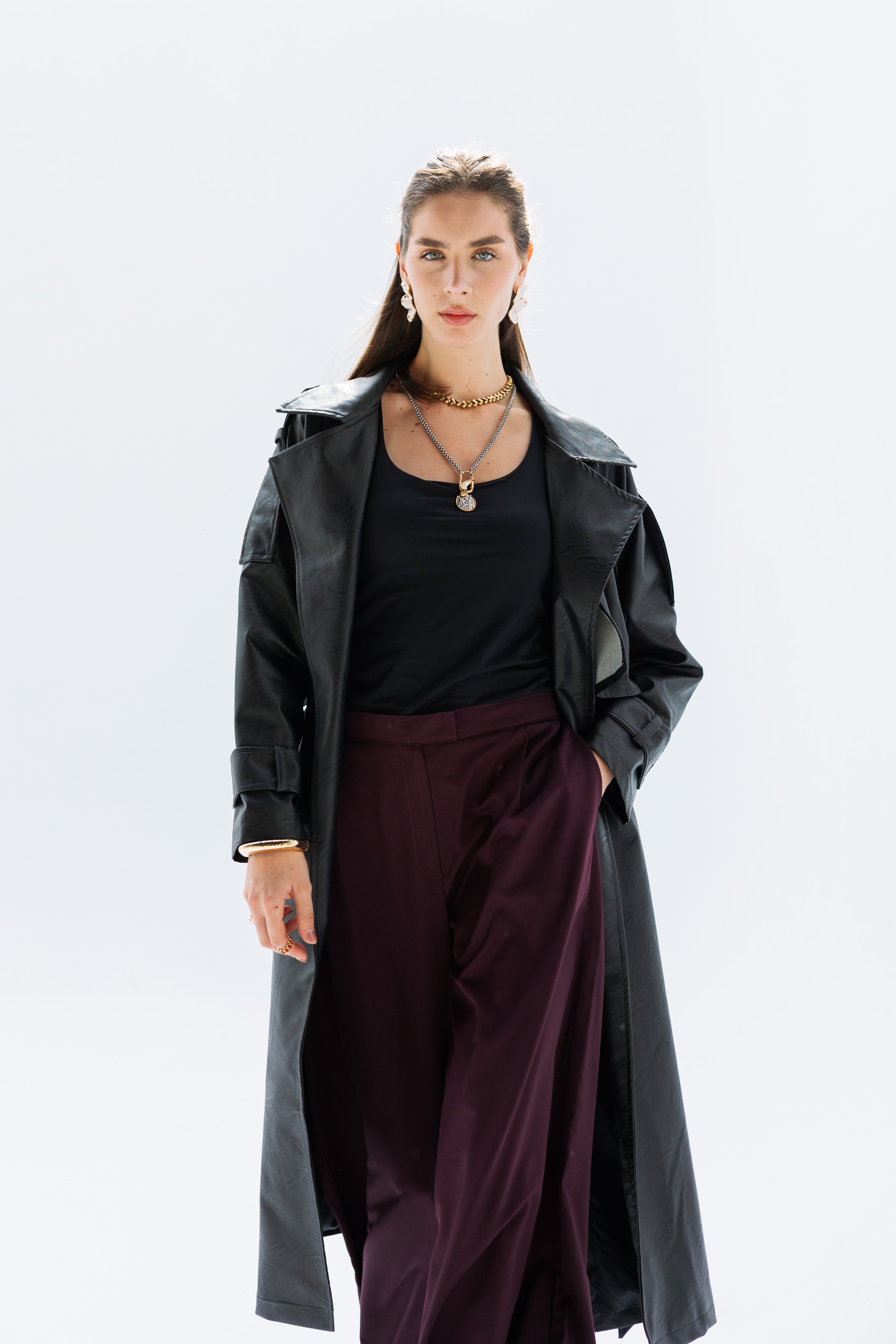 Burgundy tailored pants