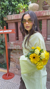 Drama Asymmetrical top - butter yellow