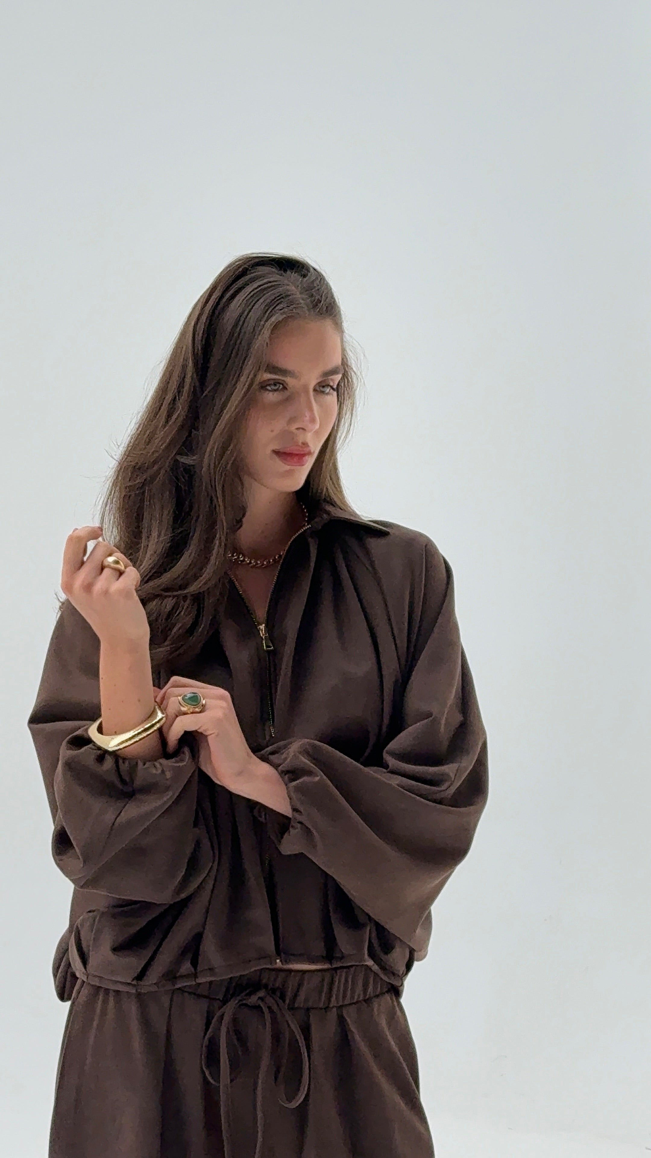 Brown Suede ballown set