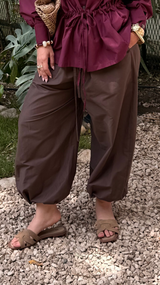 Comfy Ballon pants - Brown - cotton 100%