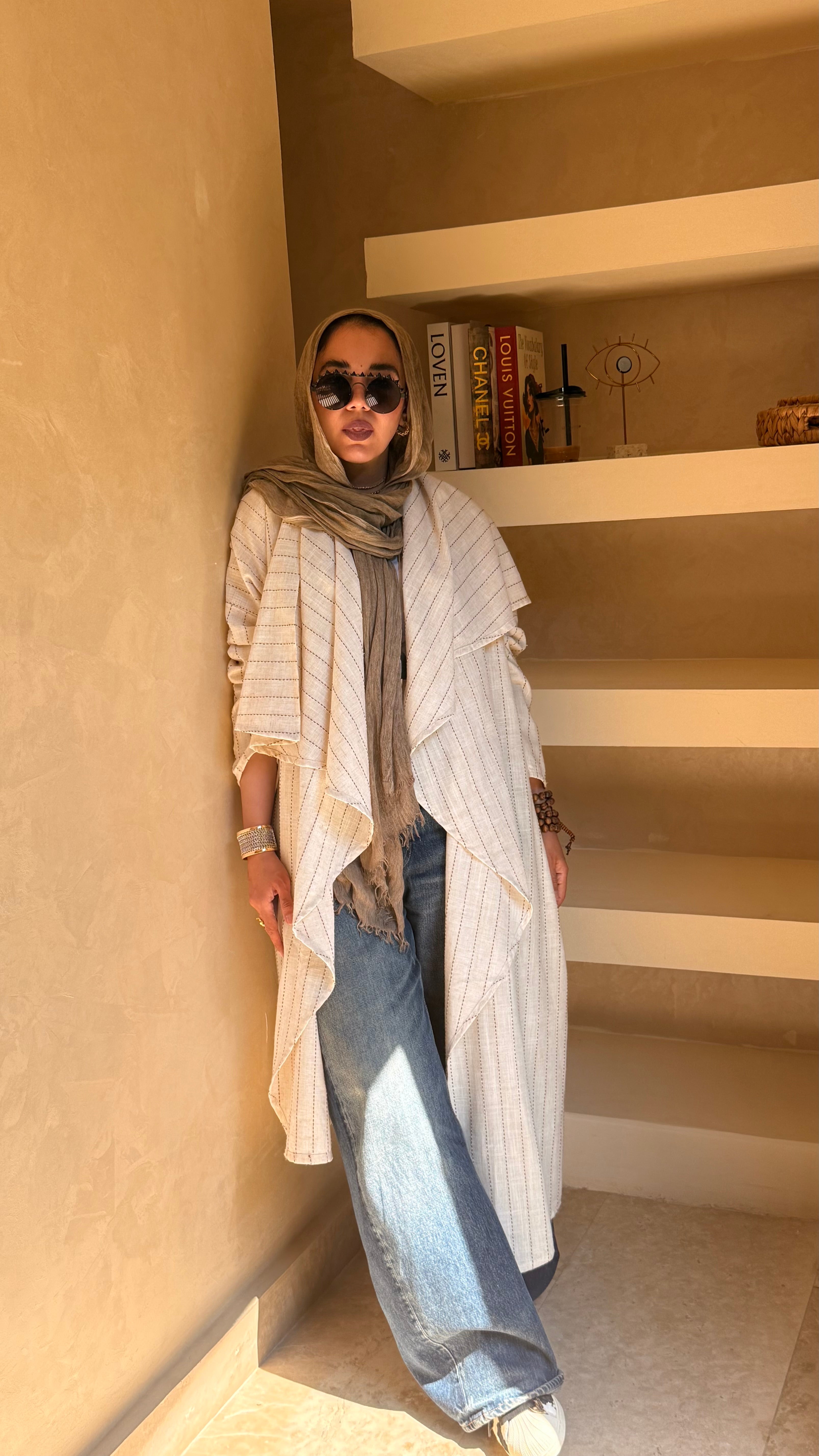 Linen symmetrical kimono