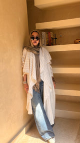 Linen symmetrical kimono