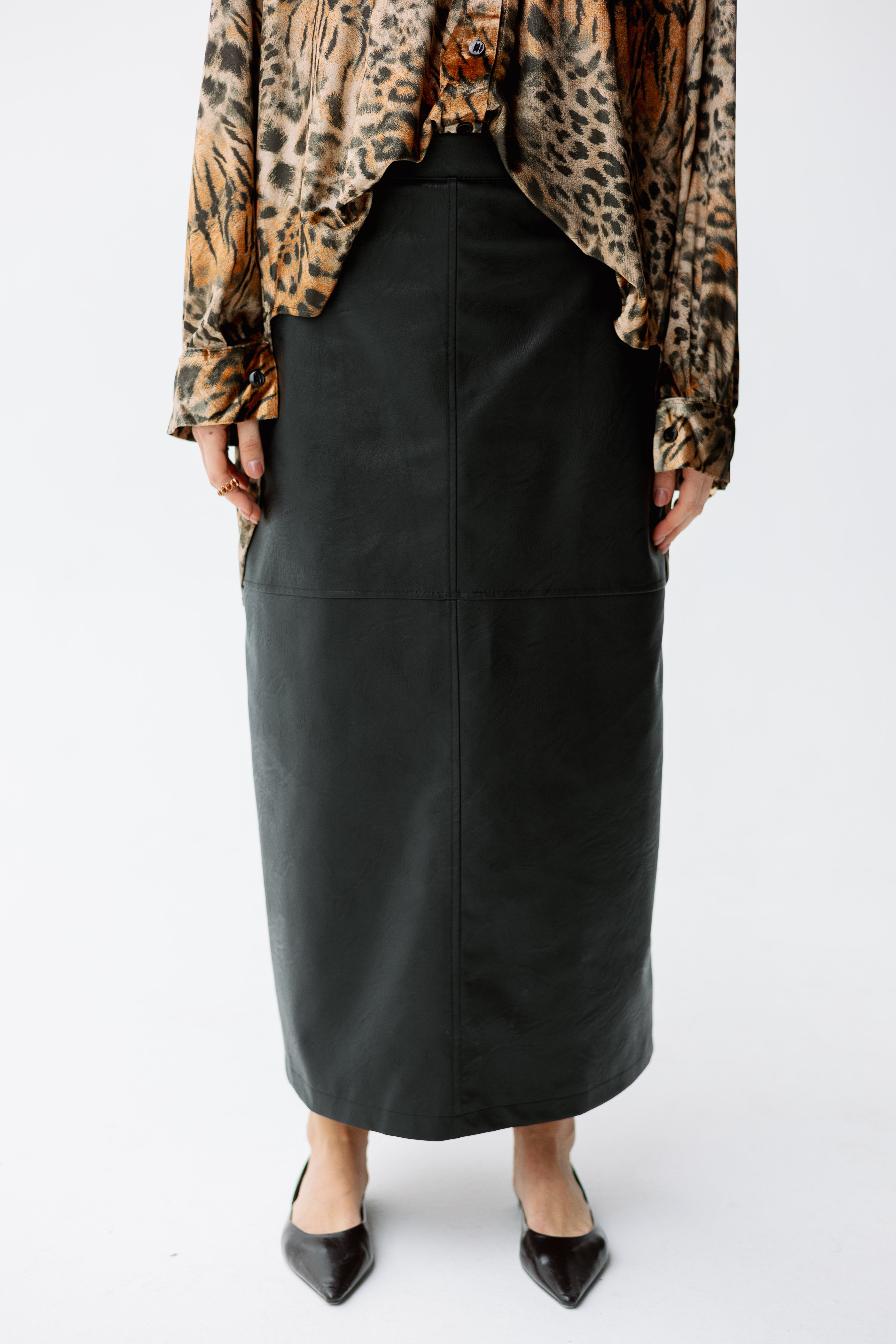 Black leather skirt