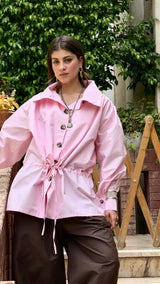 LEENA High Neck shirt - baby pink