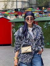 Oversized denim shirt
