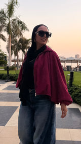 Burgundy suede jacket