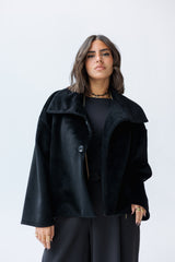 Black high neck jacket