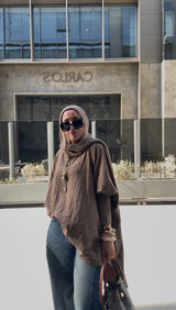 Arwa poncho in olive (100% cotton)