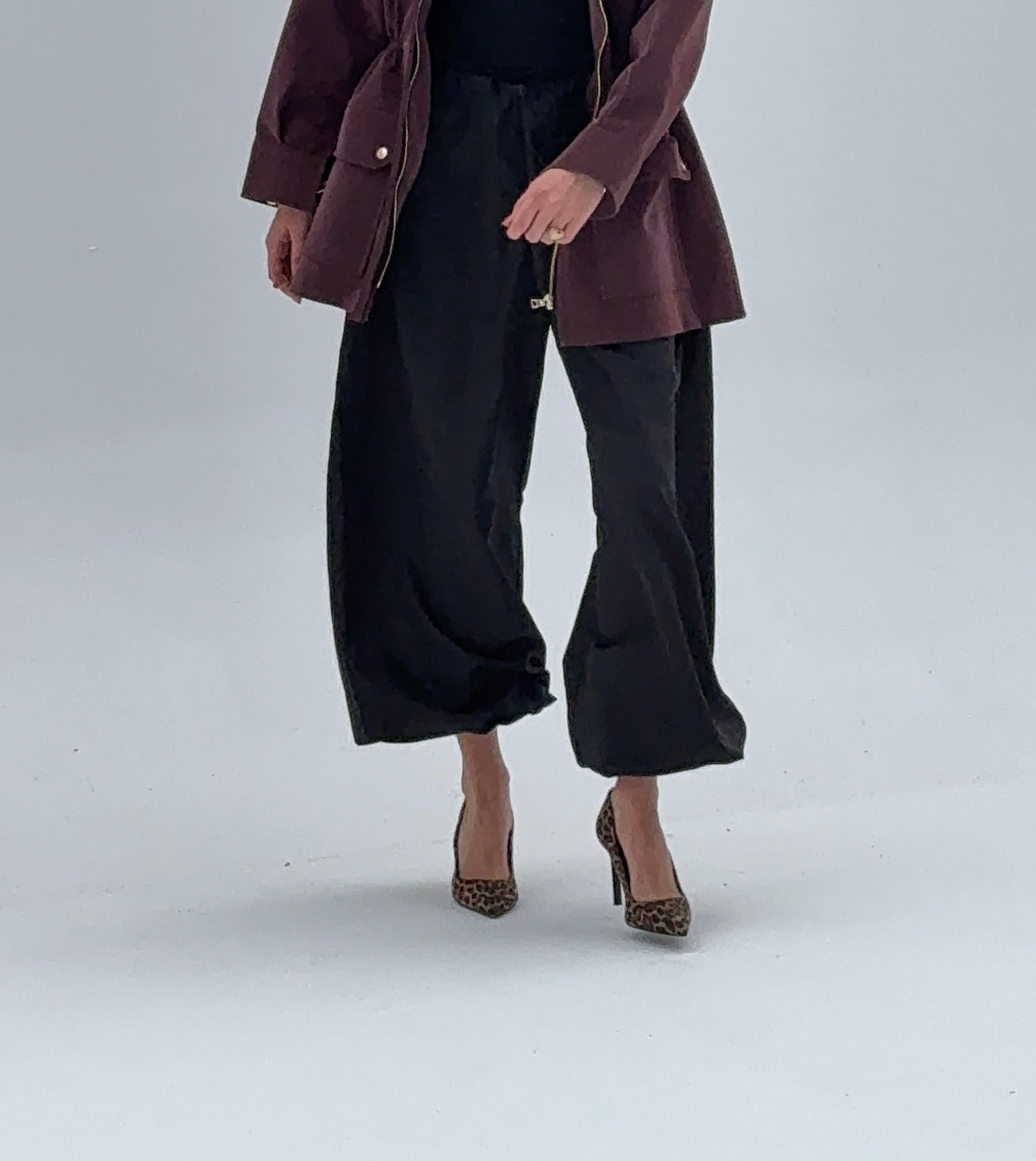 Black ballon waterproof pants