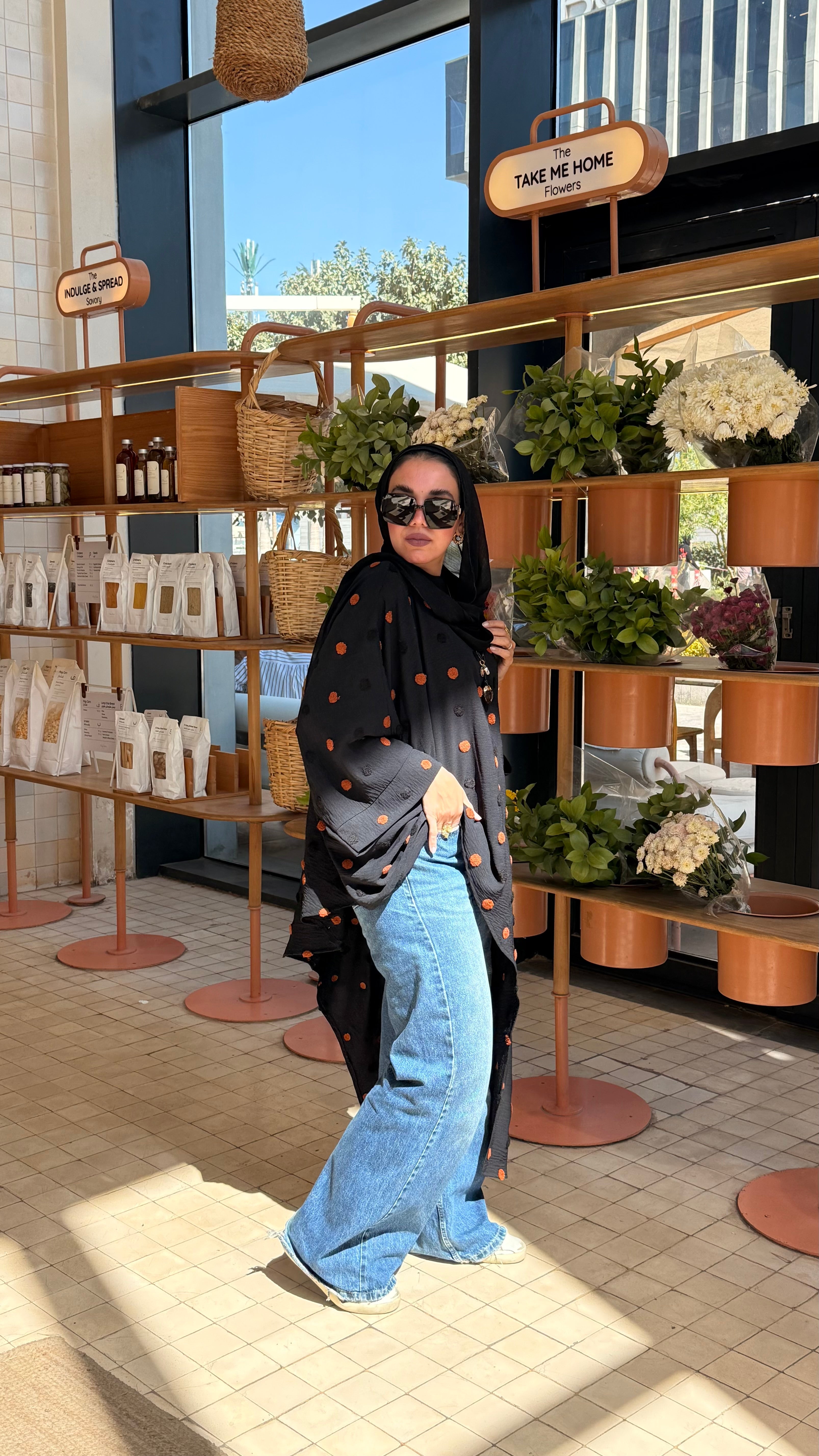Black Polka dot symmetrical poncho
