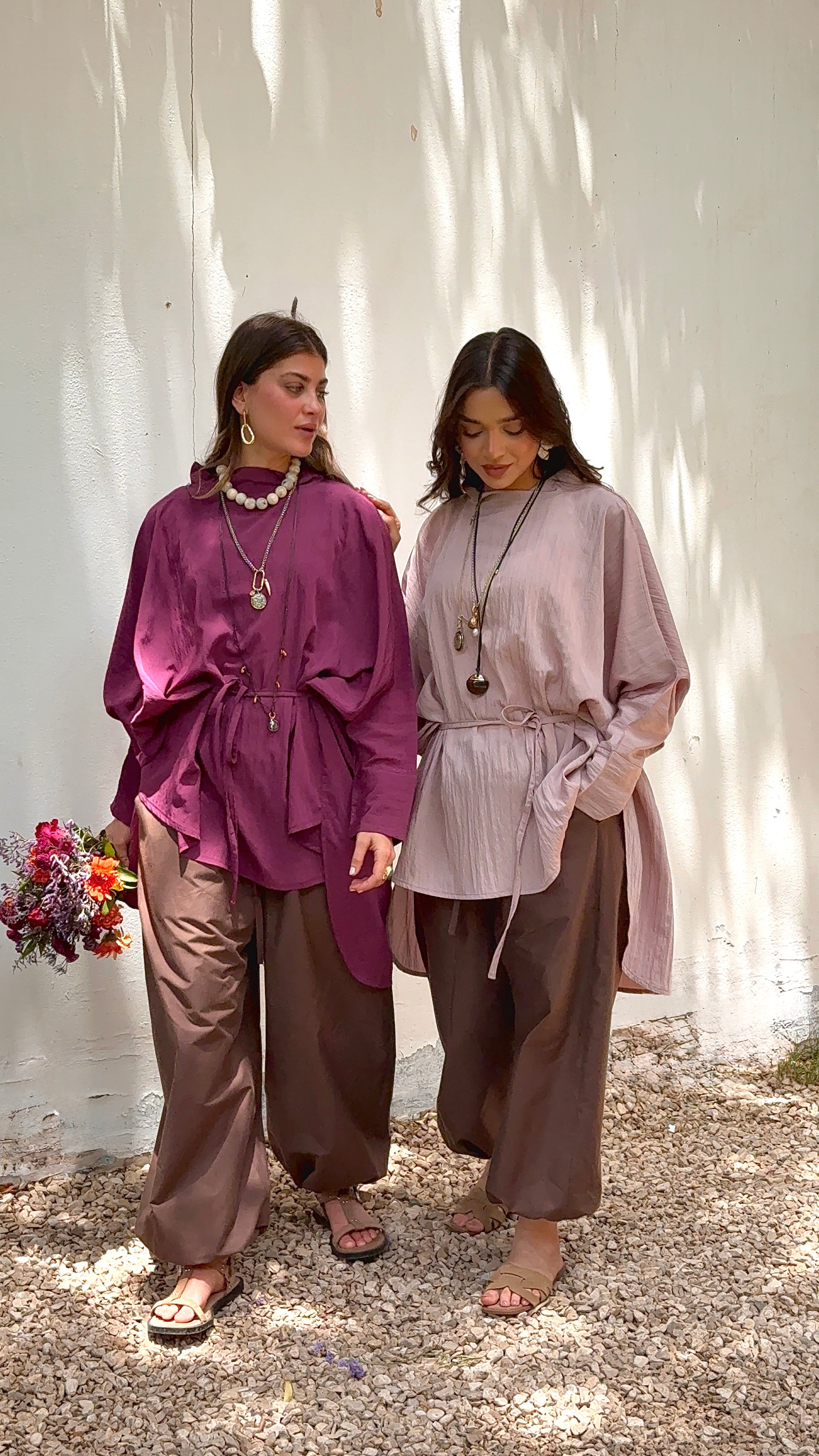 Arwa poncho - Blush pink (100% cotton)
