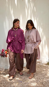 Arwa poncho - Blush pink (100% cotton)