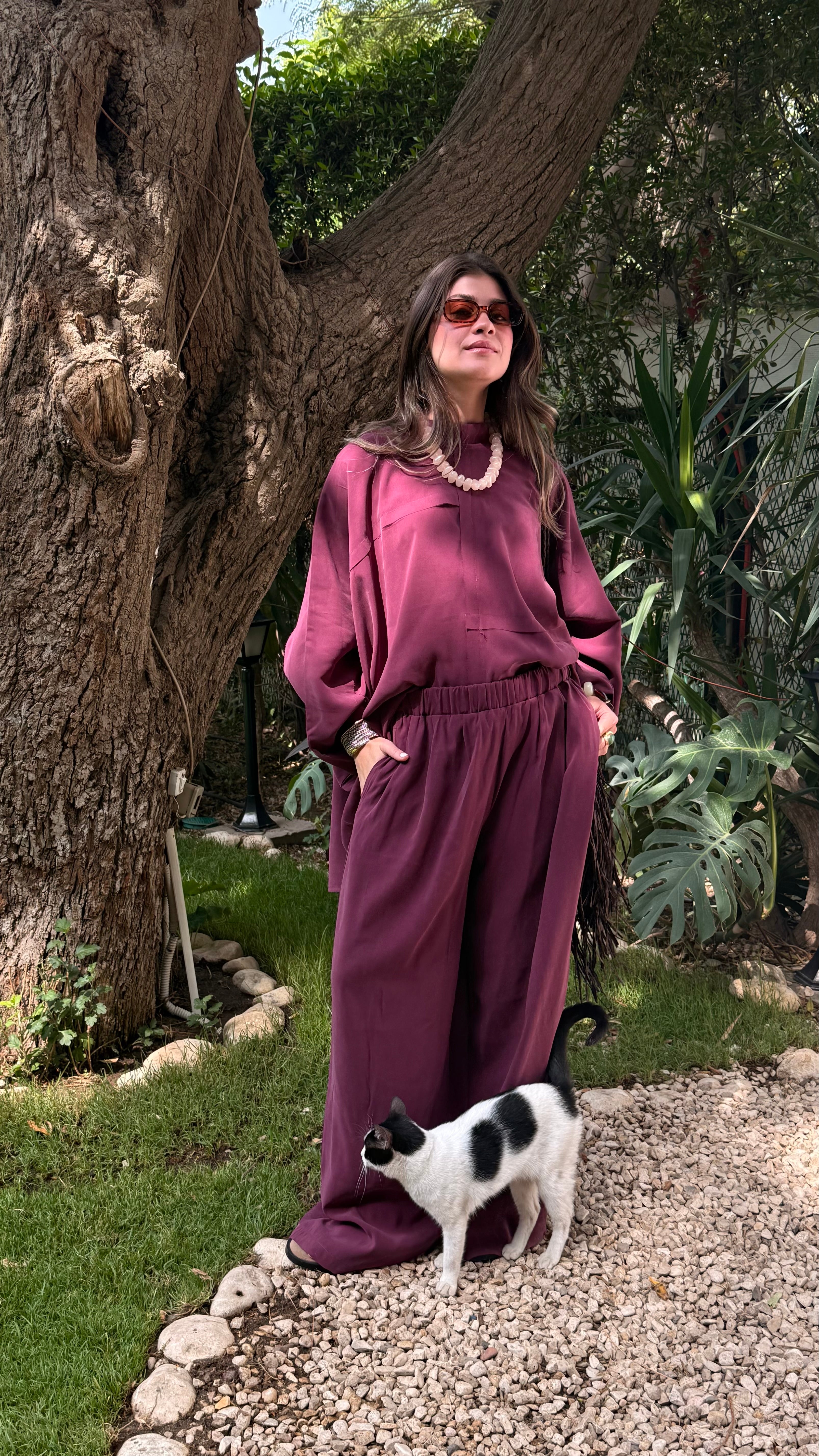 Nola tencil set in Burgundy (100% cotton)
