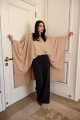 Beige Soft wool poncho