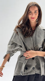 Tweed high low jacket