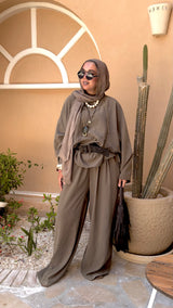 Nola tencil set in olive (100% cotton)