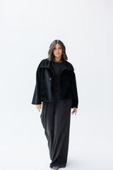 Black high neck jacket