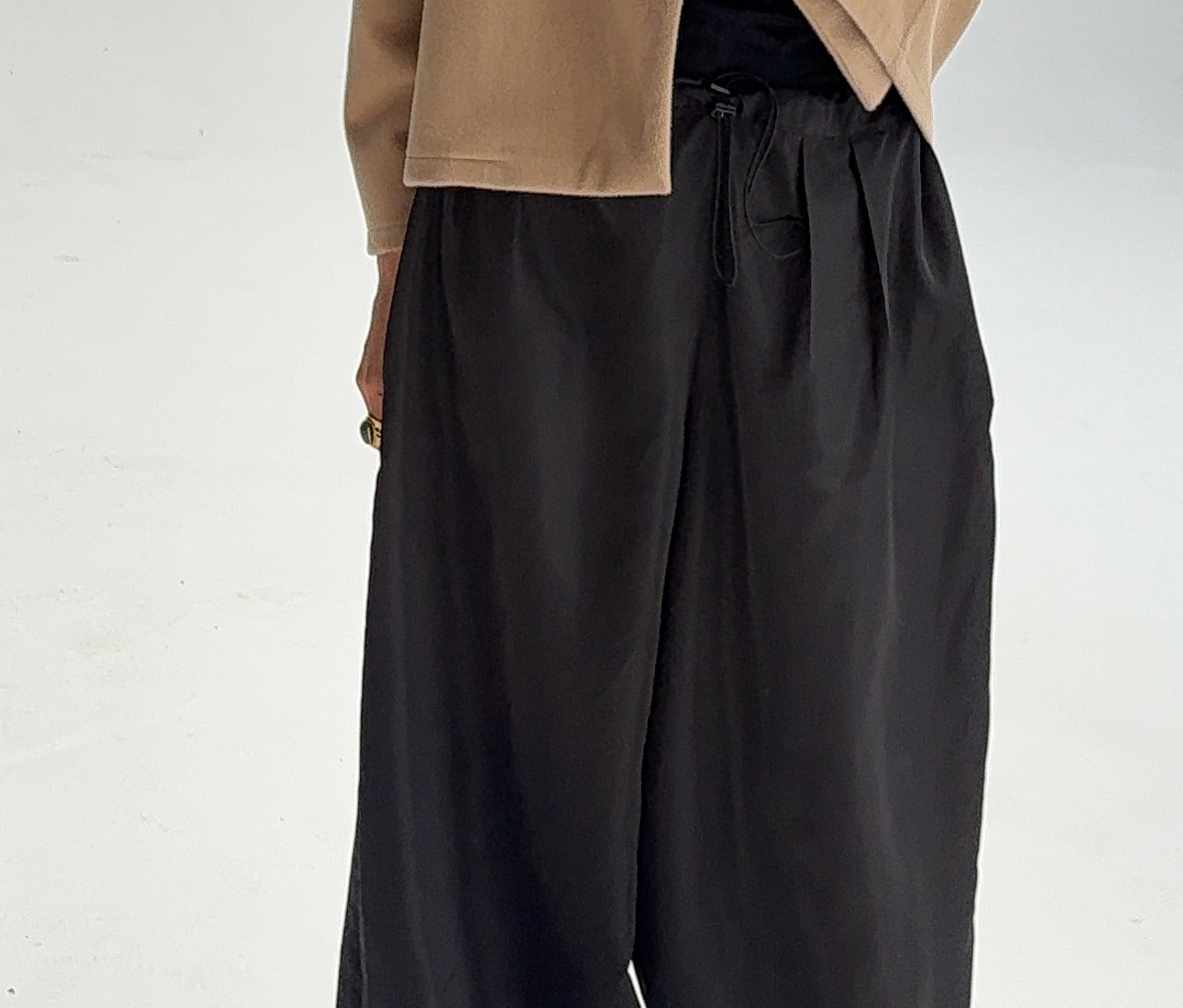 Black ballon waterproof pants