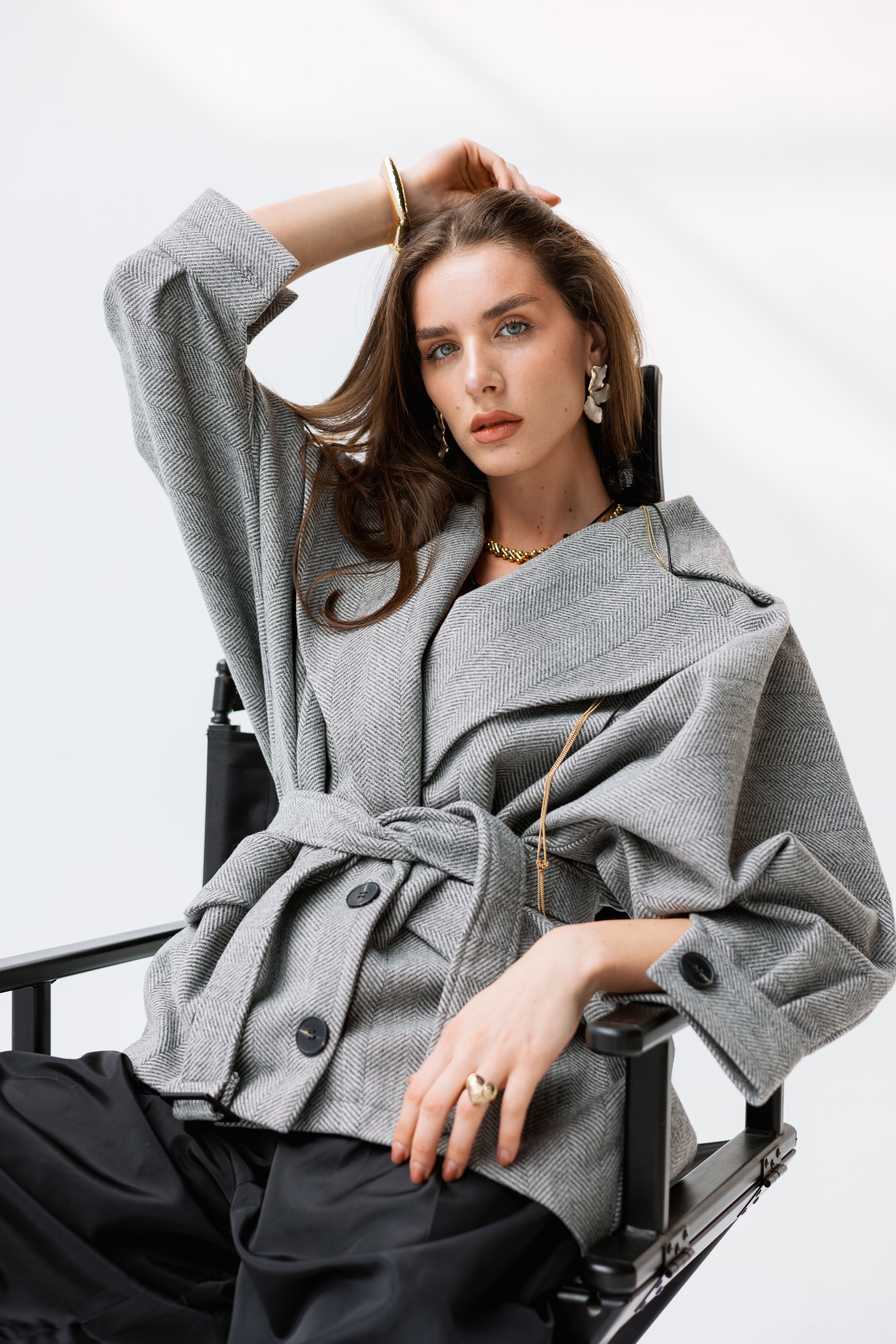 Tweed high low jacket ( preorder restocking within two weeks)