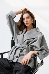 Tweed high low jacket