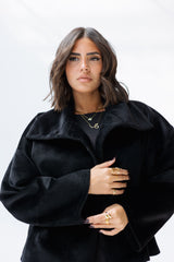 Black high neck jacket