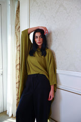 Mustard soft wool poncho