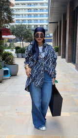 Oversized denim shirt