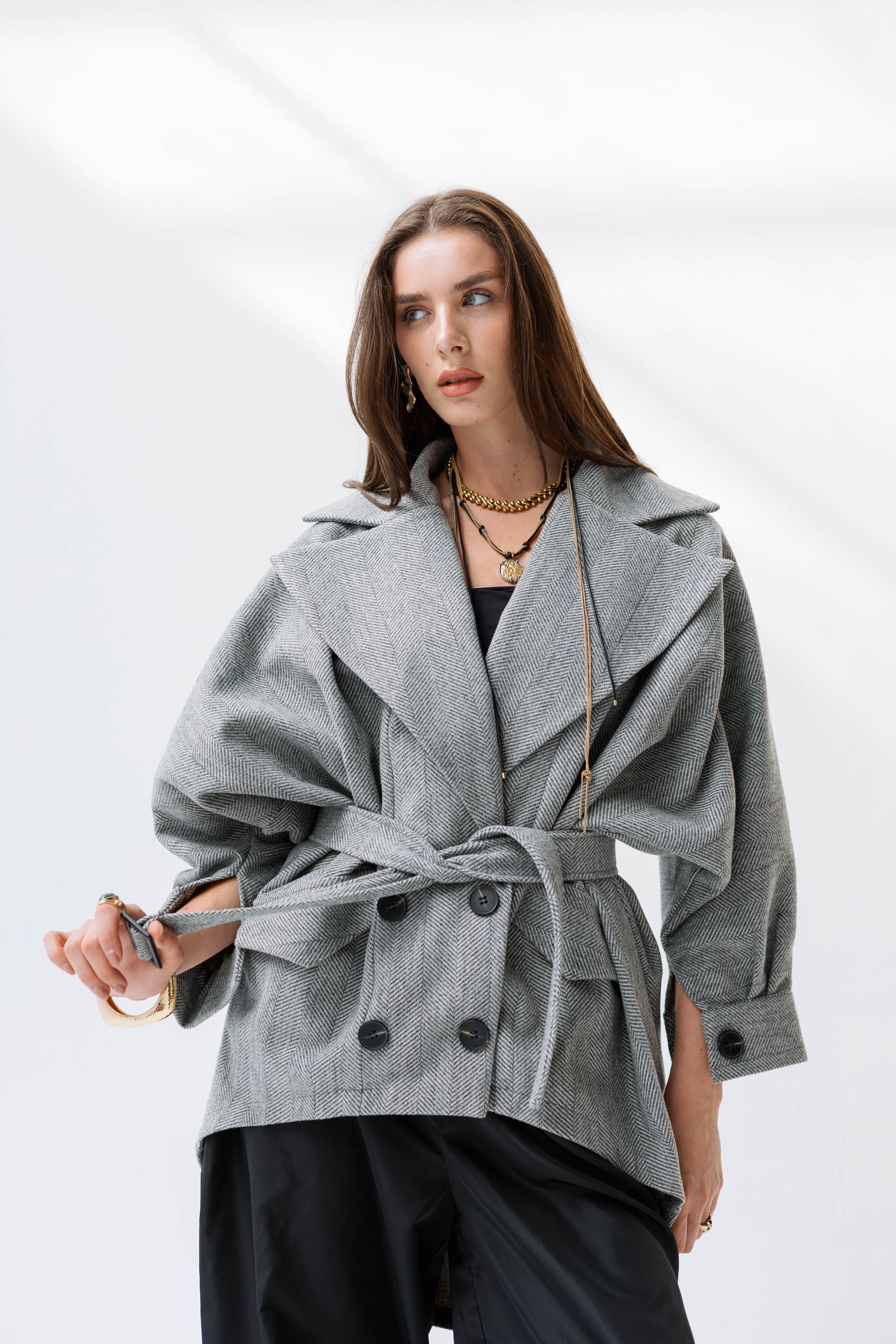 Tweed high low jacket ( preorder restocking within two weeks)