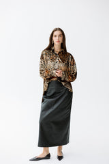 Velvet leopard shirt
